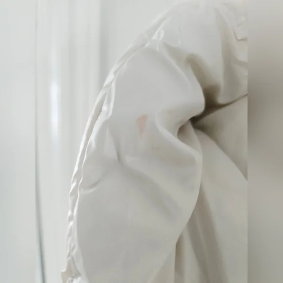 BCBG Generation Off White Black Long Puffer Parka Coat Jacket Size L - Picture 12 of 12